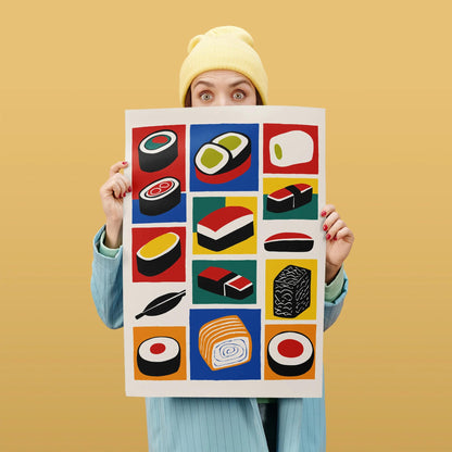 Pop Art Sushi Print for Kitchen