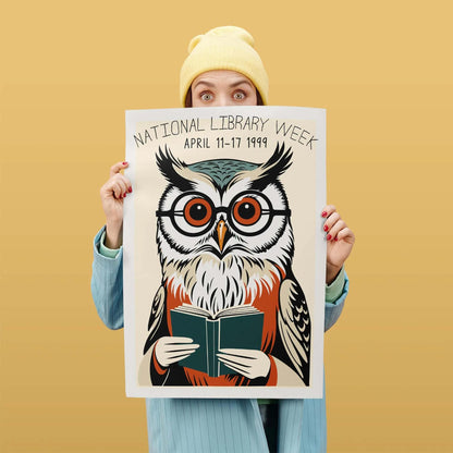 1999 Library Week Owl Art Print