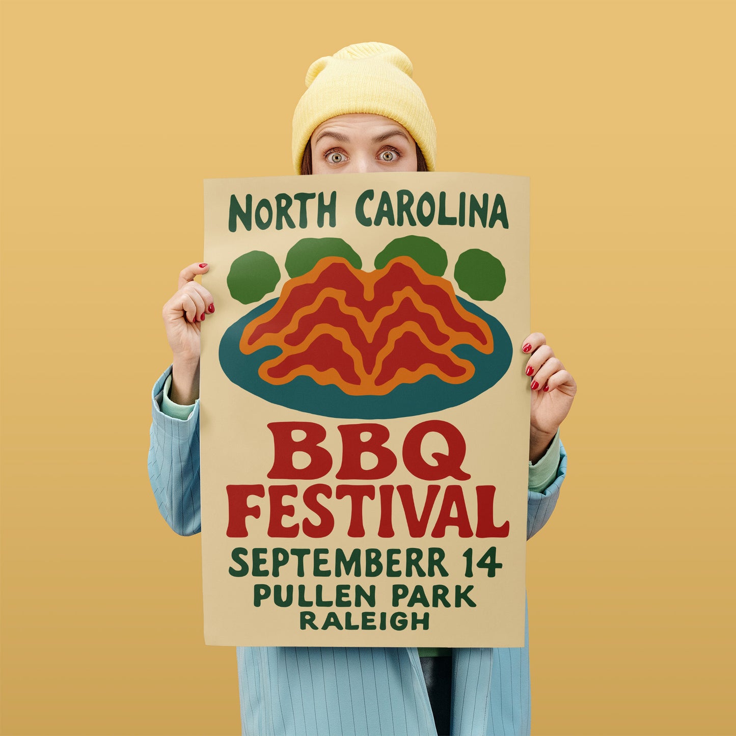 North Carolina BBQ Festival Poster - Food Art Print