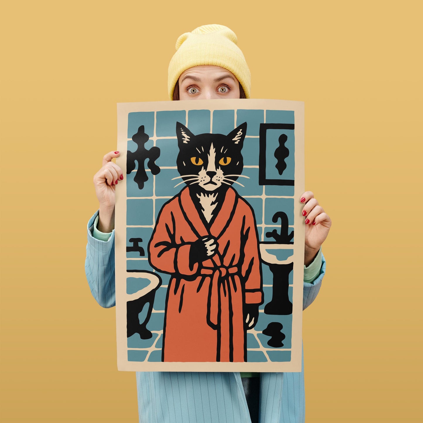 Bathroom Cat Wall Art
