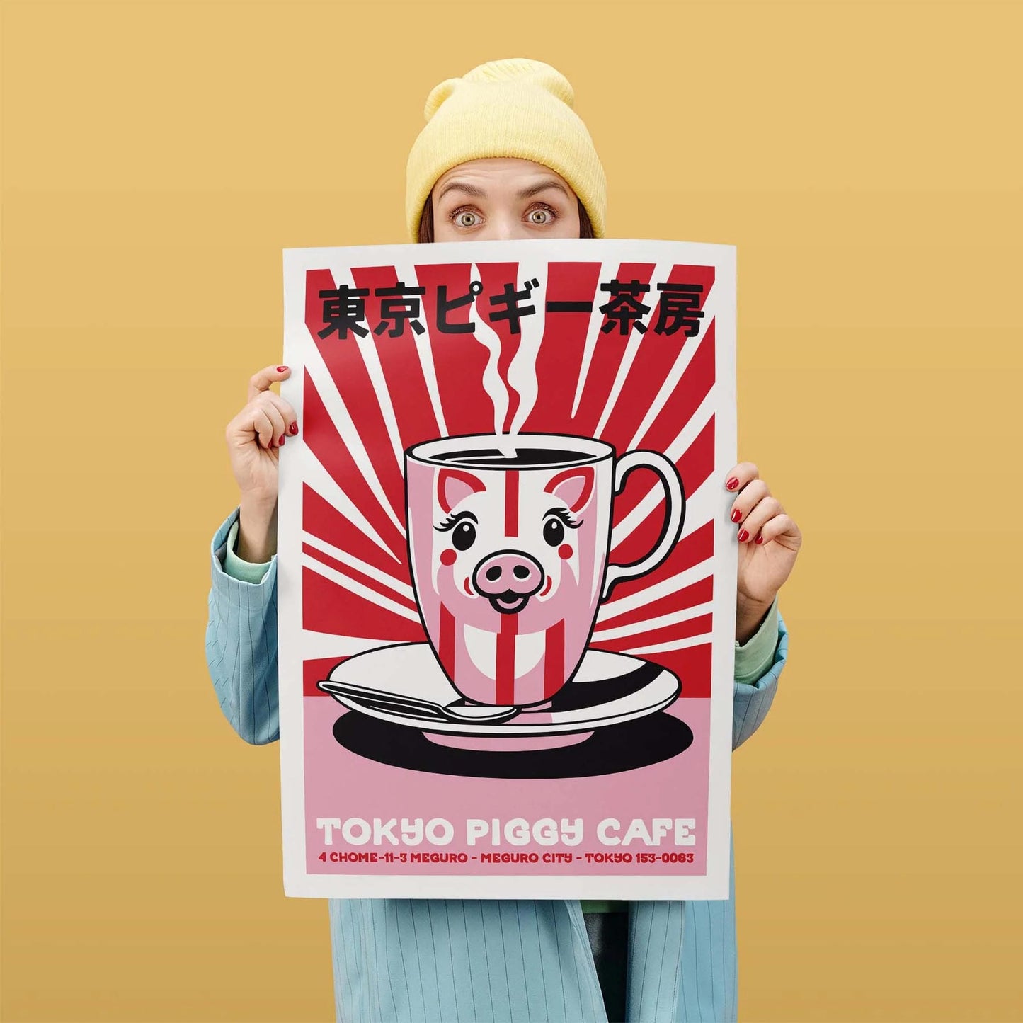 Tokyo Piggy Cafe Japanese Wall Art Print