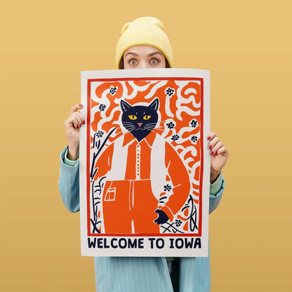 Welcome to Iowa Cat Poster