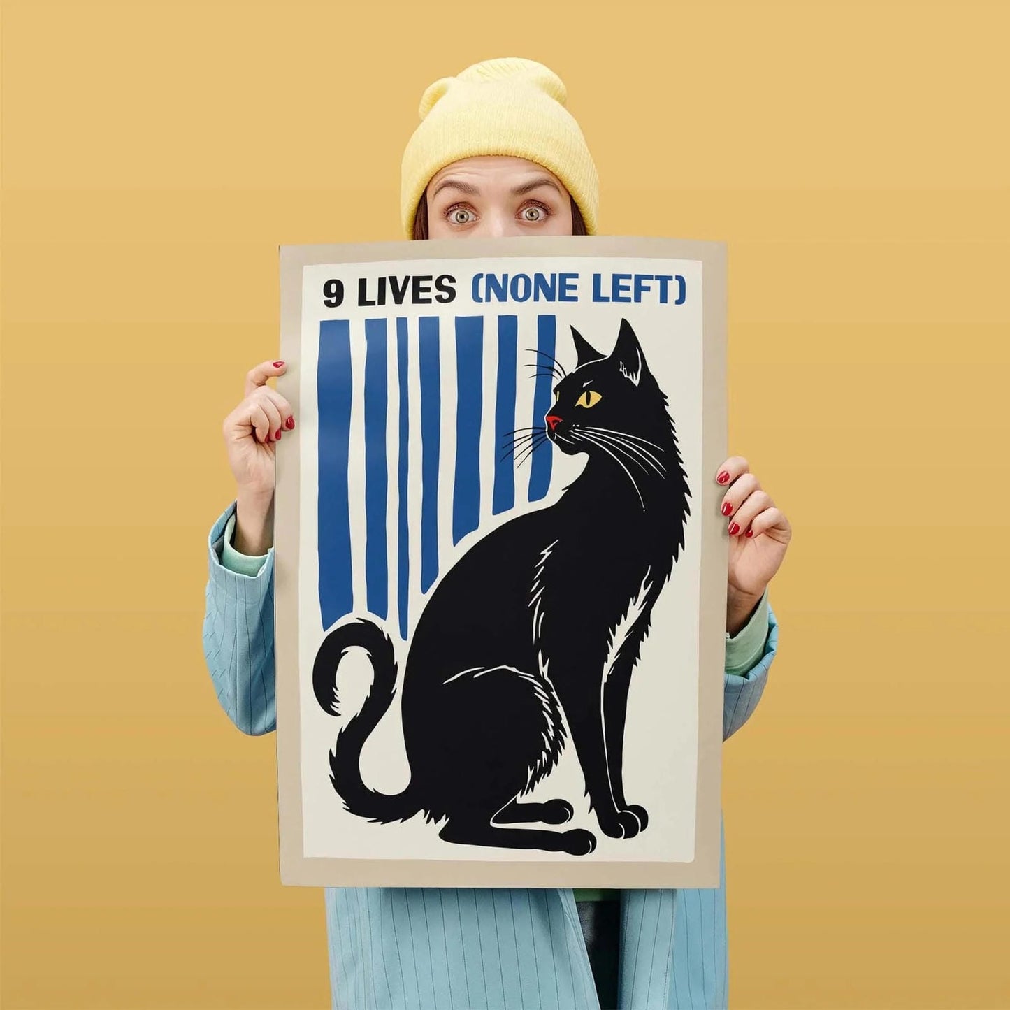 Nine Lives Cat Poster Print