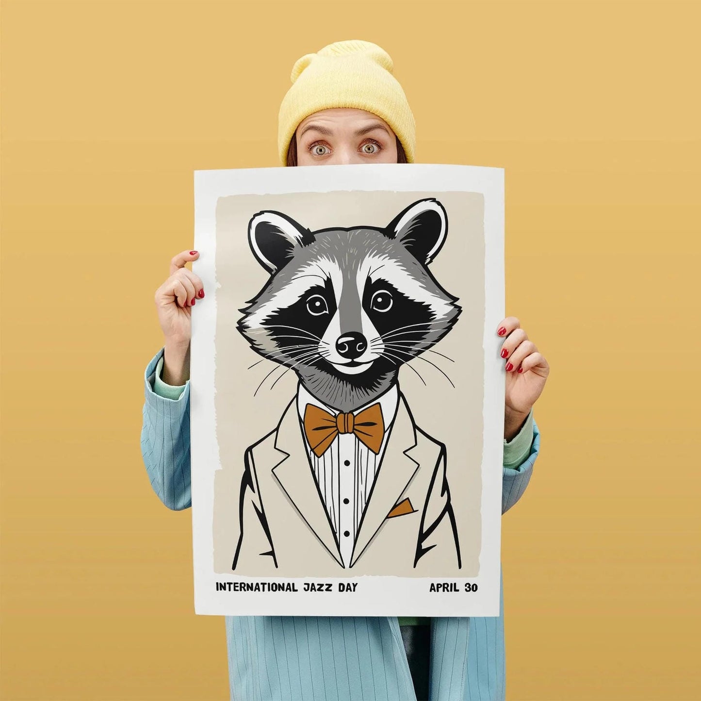 International Jazz Day Raccoon Poster