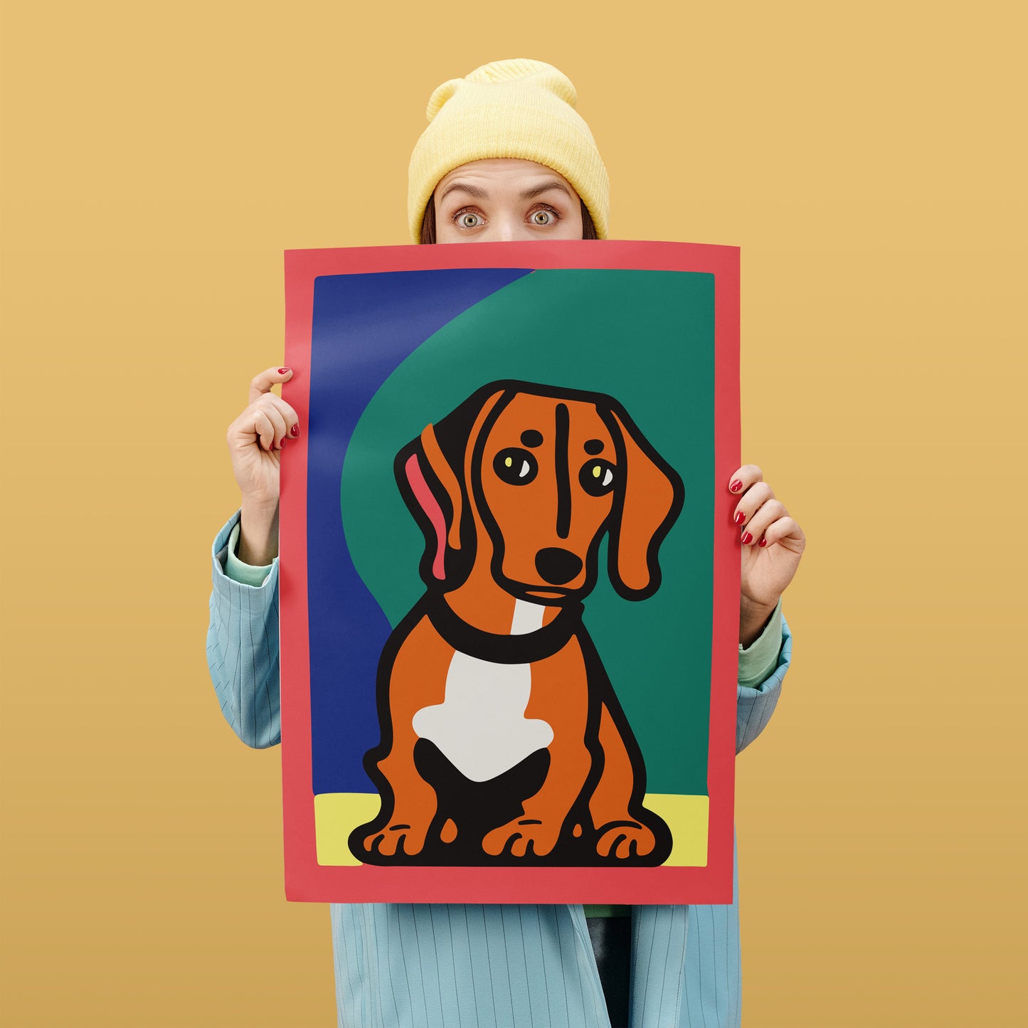 Cute Dachshund Wall Art Print