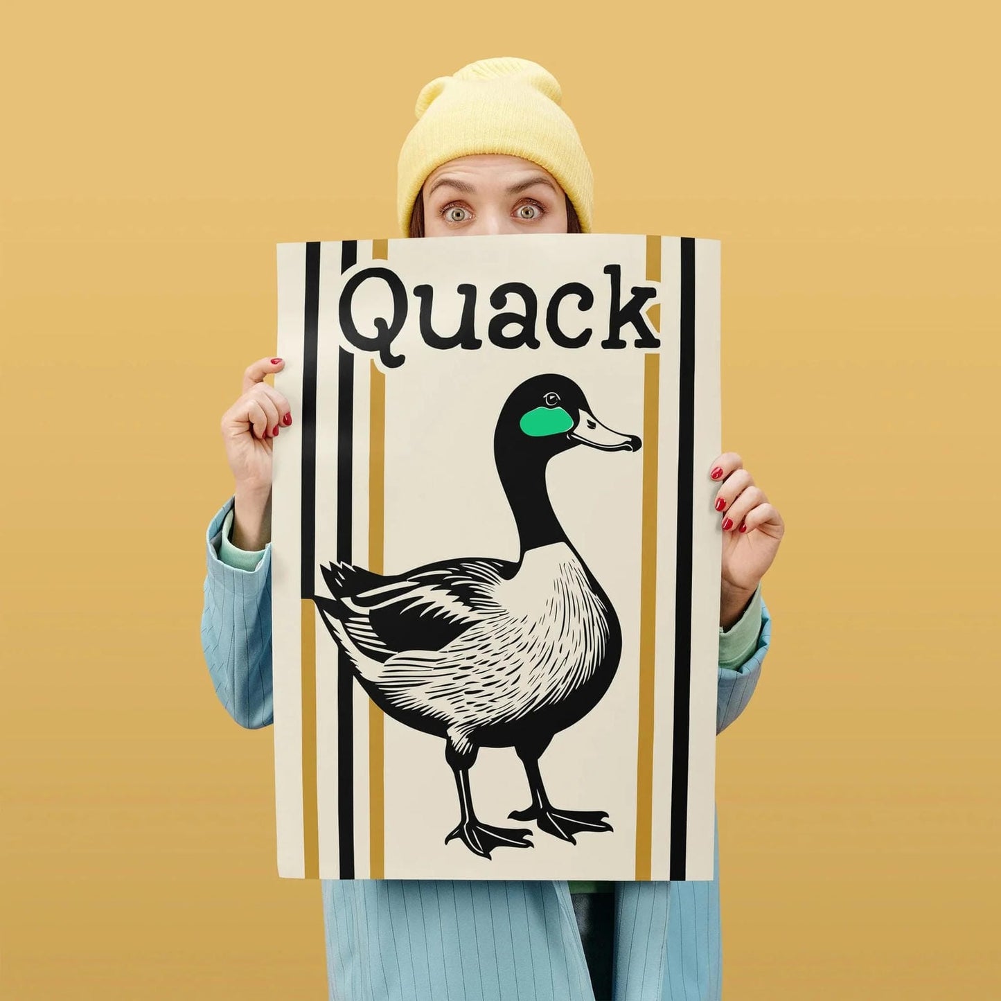 Quack Duck Mid-Century Art Print