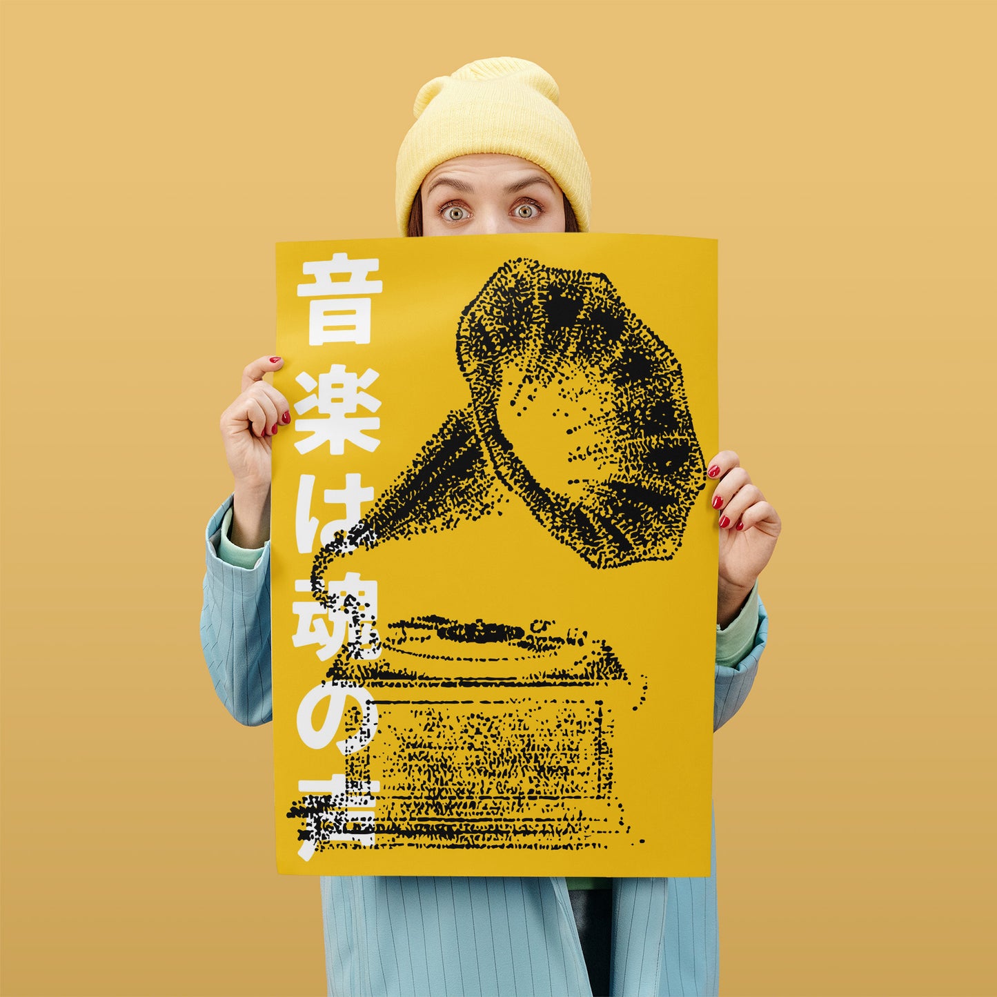 Vintage Gramophone Japanese Poster