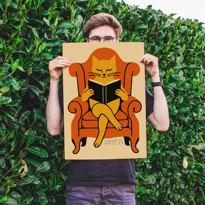 Reading Cat Wall Art