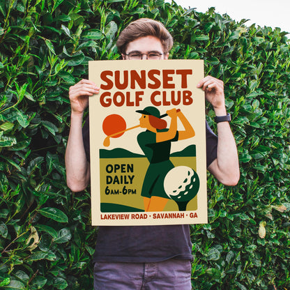Sunset Golf Poster