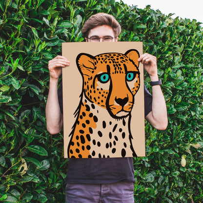 Blue Eyes Cheetah Poster