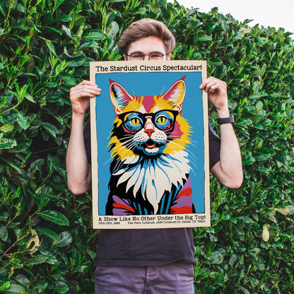 Dallas 1986 Stardust Circus Cat Retro Poster
