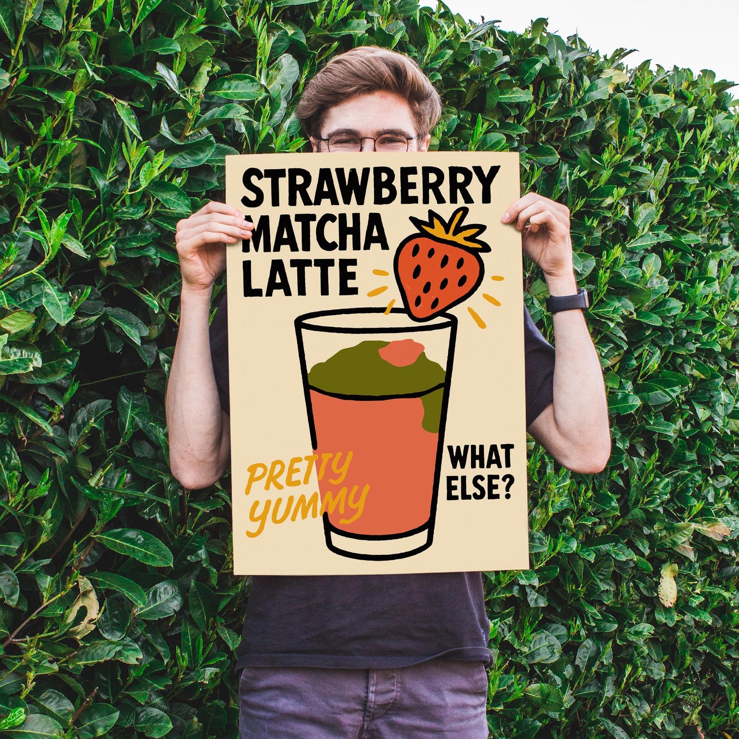 Strawberry Matcha Latte Poster