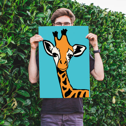 Cute Baby Giraffe Wall Art Print