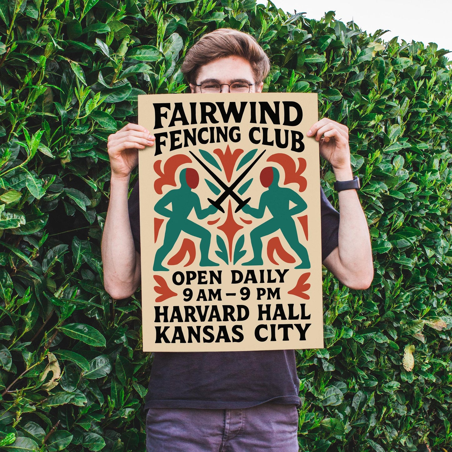 Fencing Club Vintage Poster