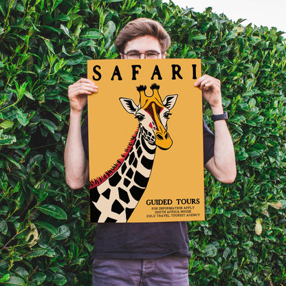 Safari Giraffe Guided Tours Wall Art Print