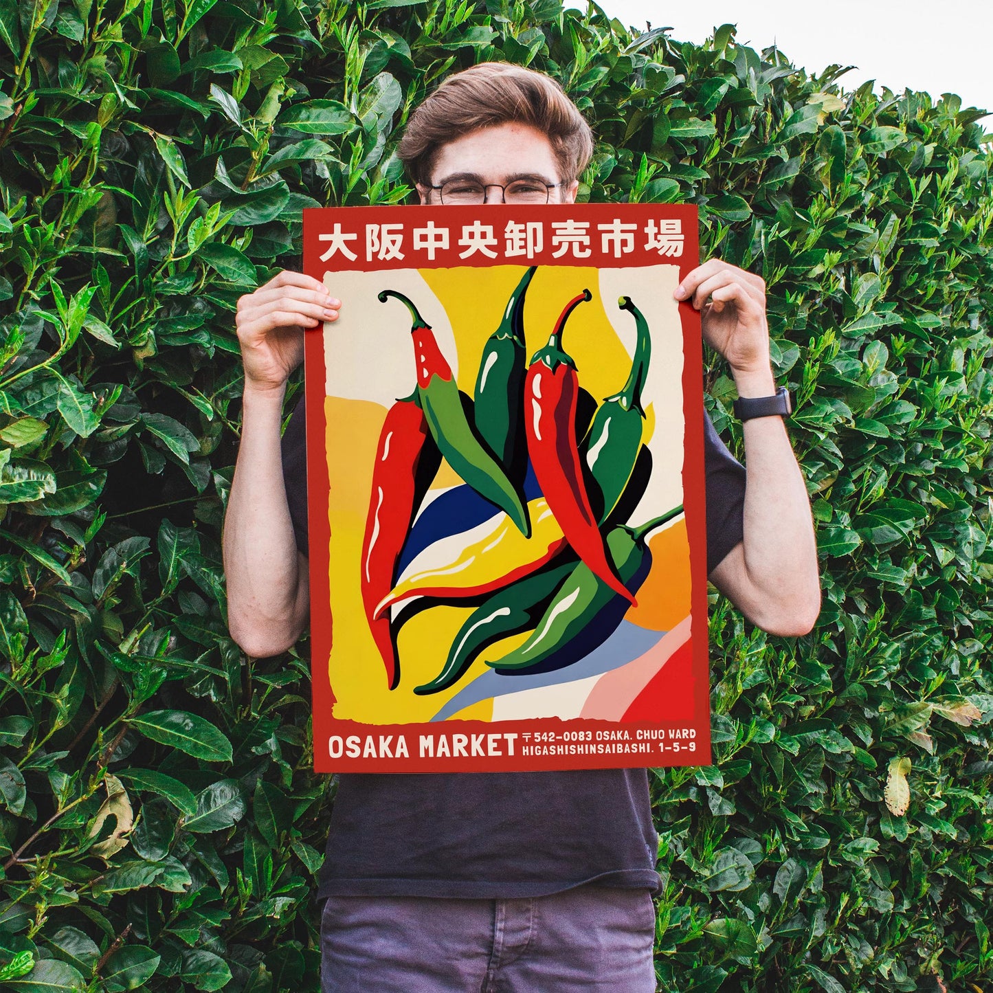 Osaka Market Chili Peppers Poster Print