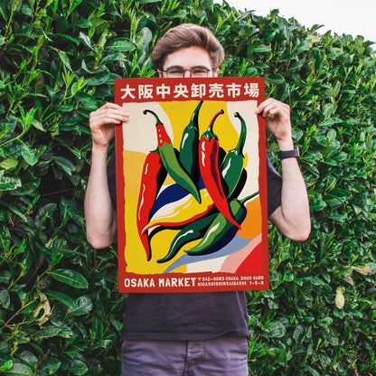 Osaka Market Chili Peppers Poster Print