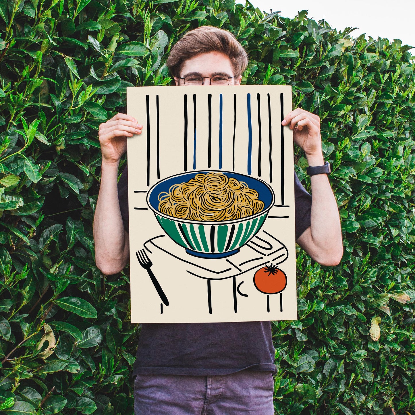 Modern Spaghetti Bowl Kitchen Poster Print