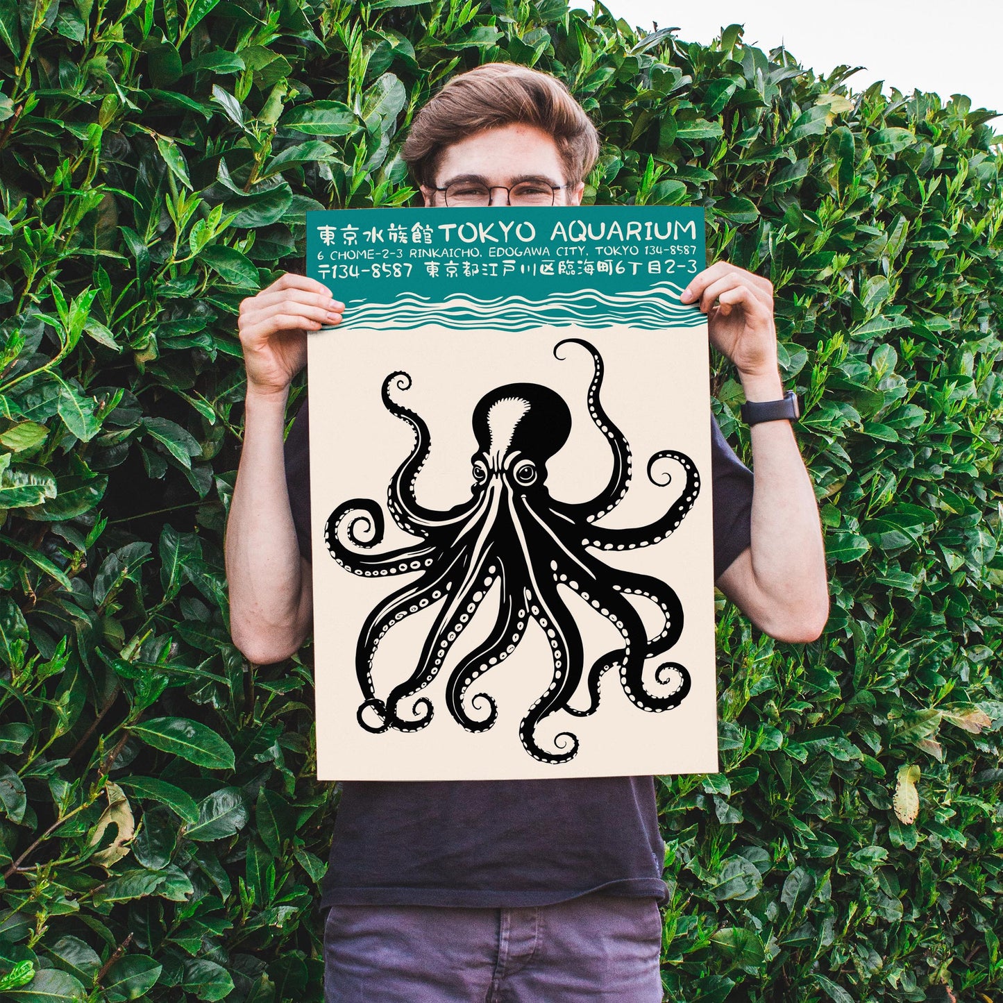 Tokyo Aqua Octopus Wall Art