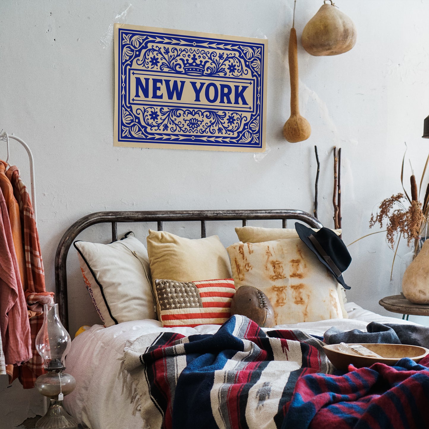 Rococo New York City Typography Horizontal Art Print