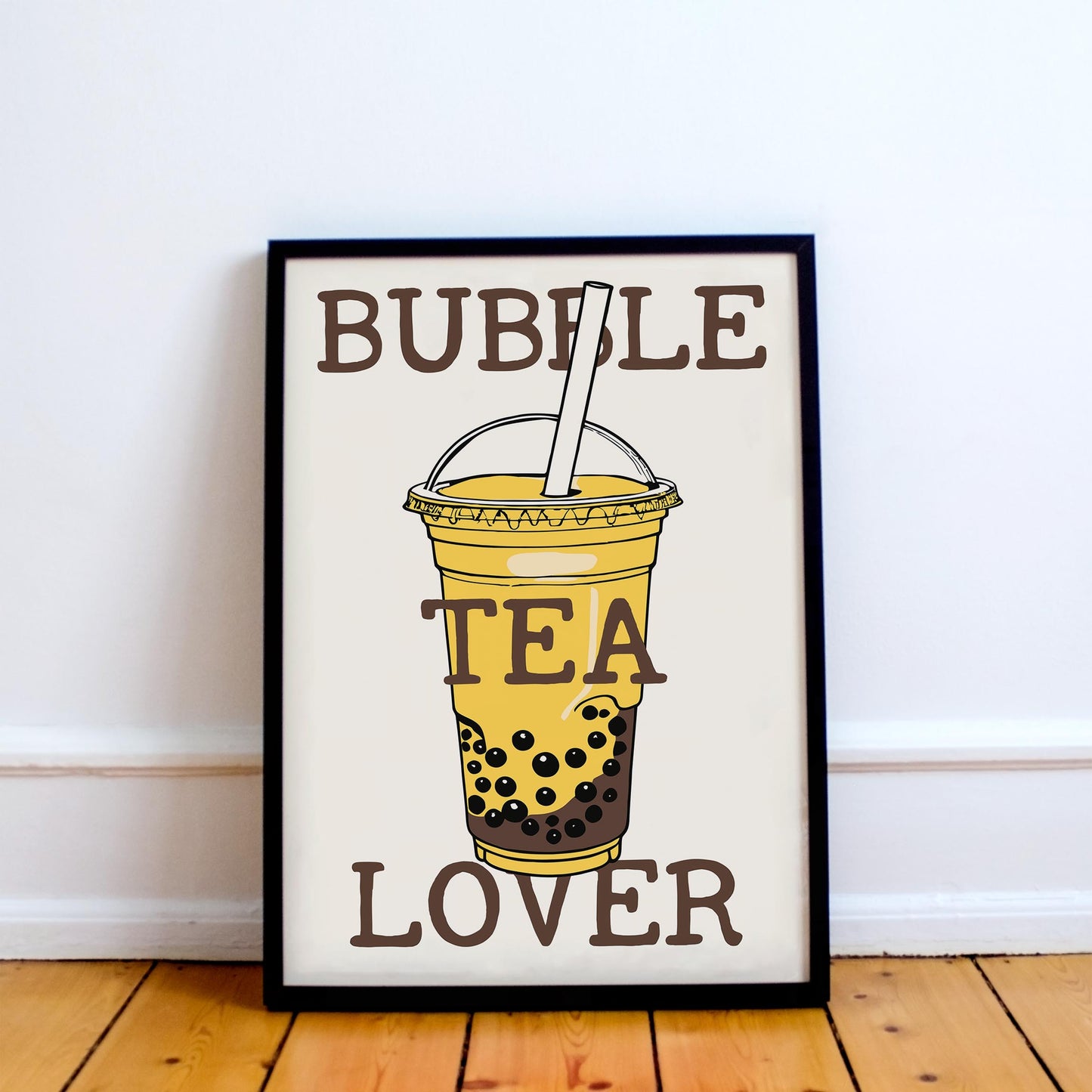 Yellow Bubble Tea Lover Poster