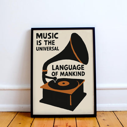 Vintage Gramophone Music Print