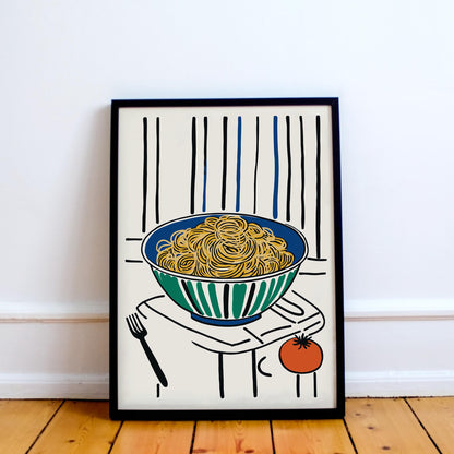 Modern Spaghetti Bowl Kitchen Poster Print
