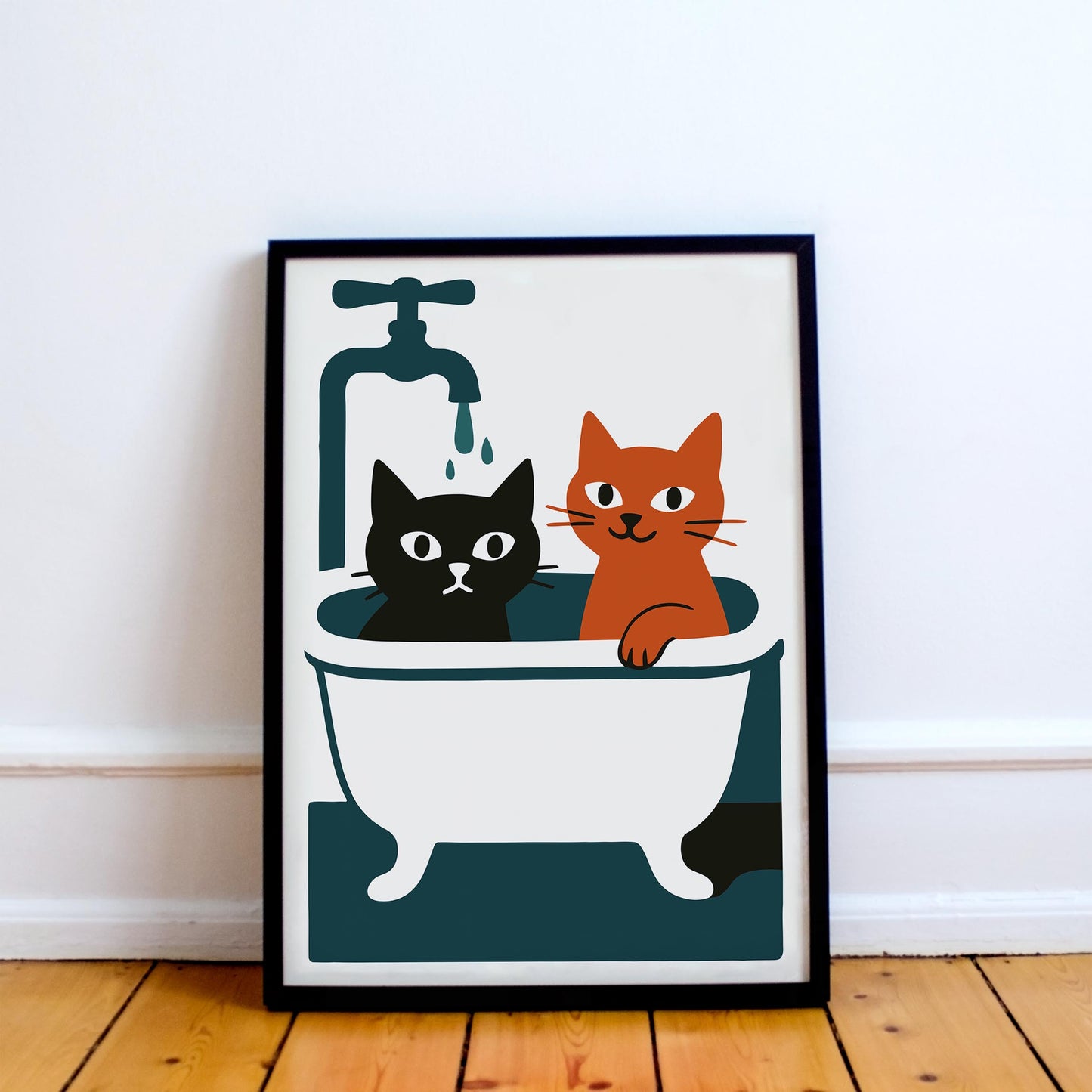Bath Time Cats Poster Print