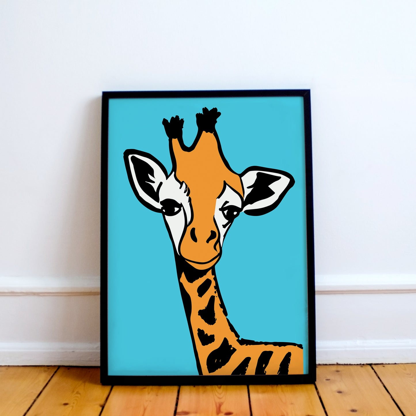 Cute Baby Giraffe Wall Art Print