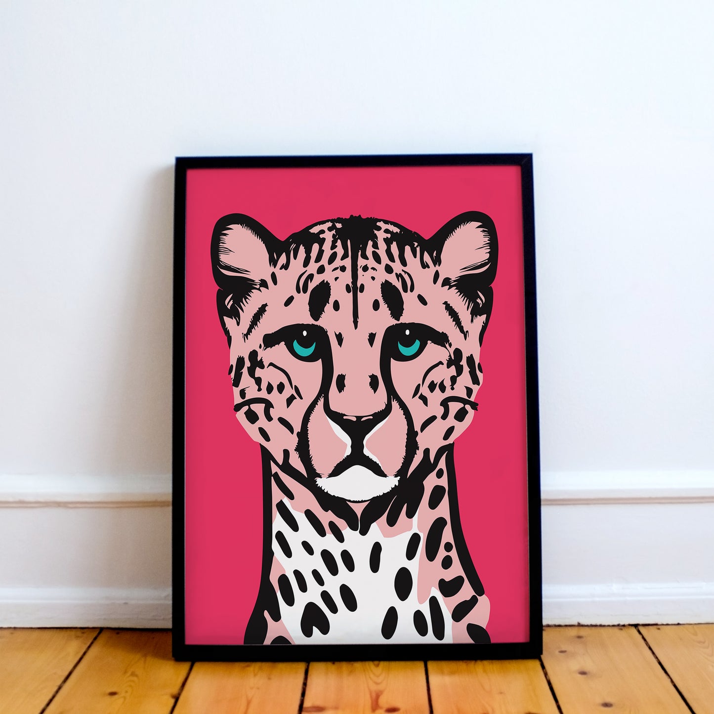 Cute Pink Panther Jungle Cat Art Print