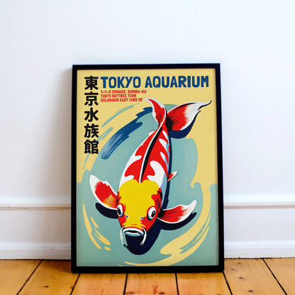 Tokyo Aquarium Japanese Koi Fish Poster