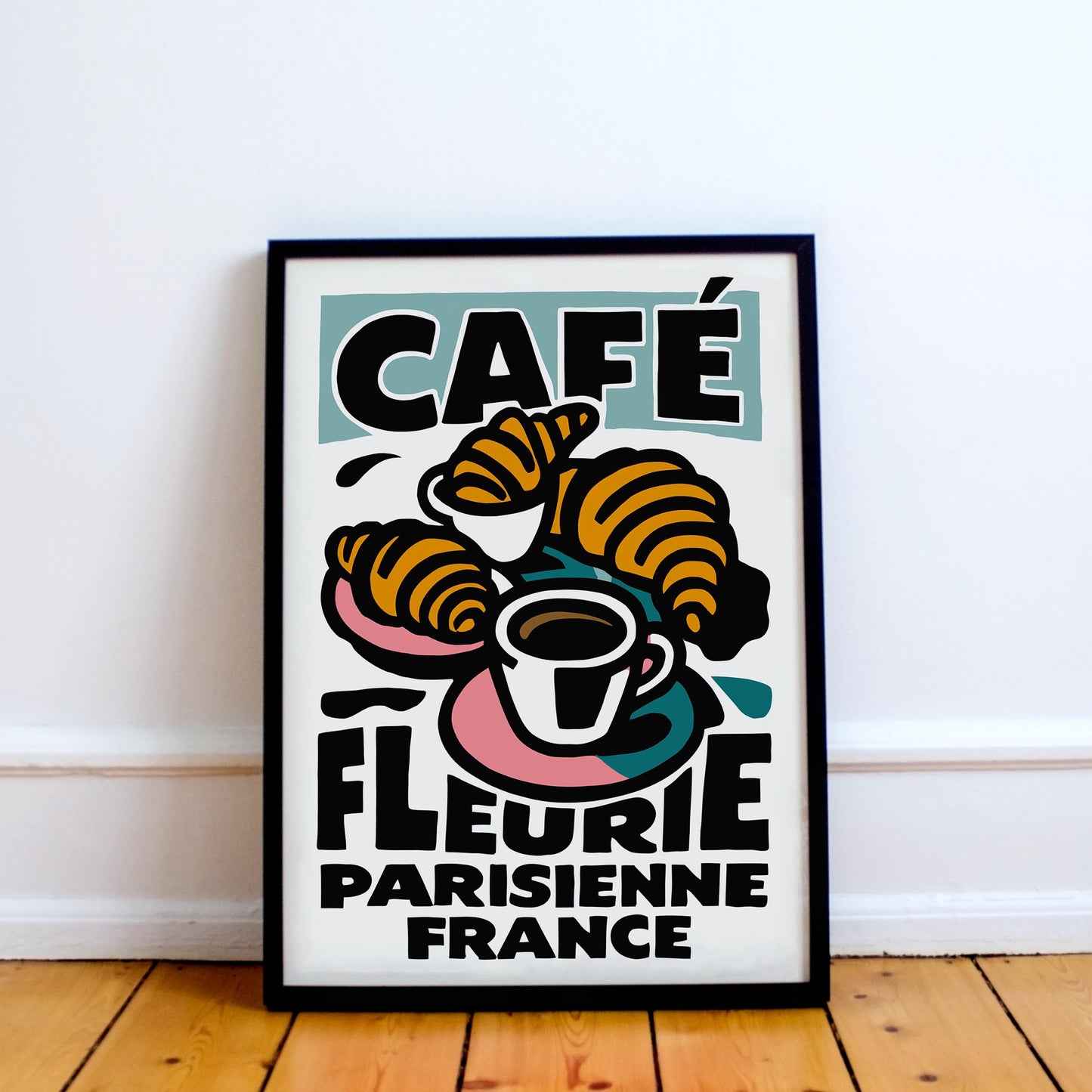 Paris Cafe Croissant Print
