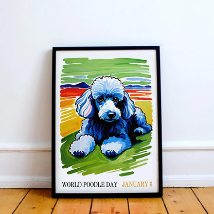 World Poodle Day Watercolor Poster