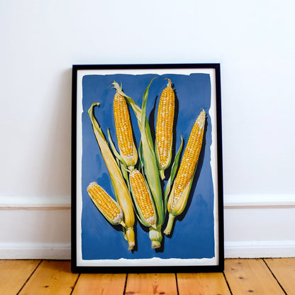 Retro Corn Wall Art Print
