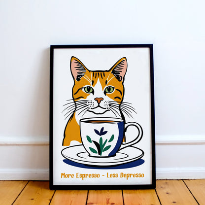 More Espresso Less Depresso Wall Art Print