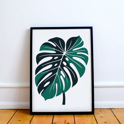 Big Monstera Leaf Nature Print