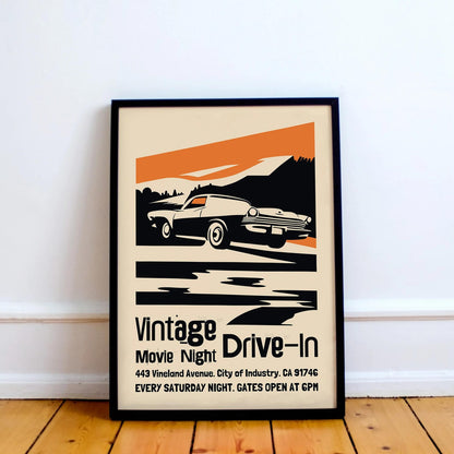 Vintage Drive-in Movie Night Poster