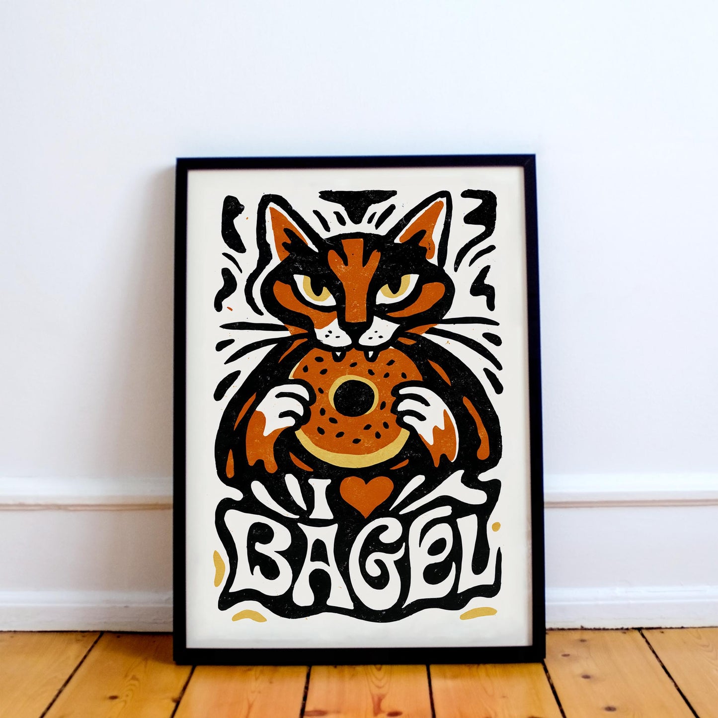 Bagel Cat Poster Print