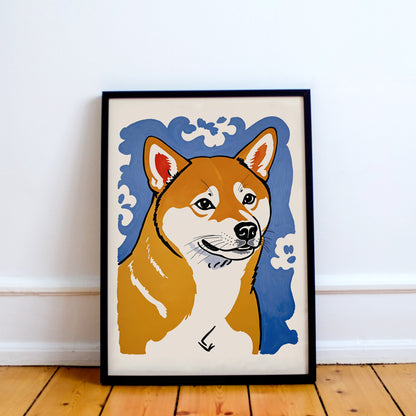Cute Shiba Dog Art Print