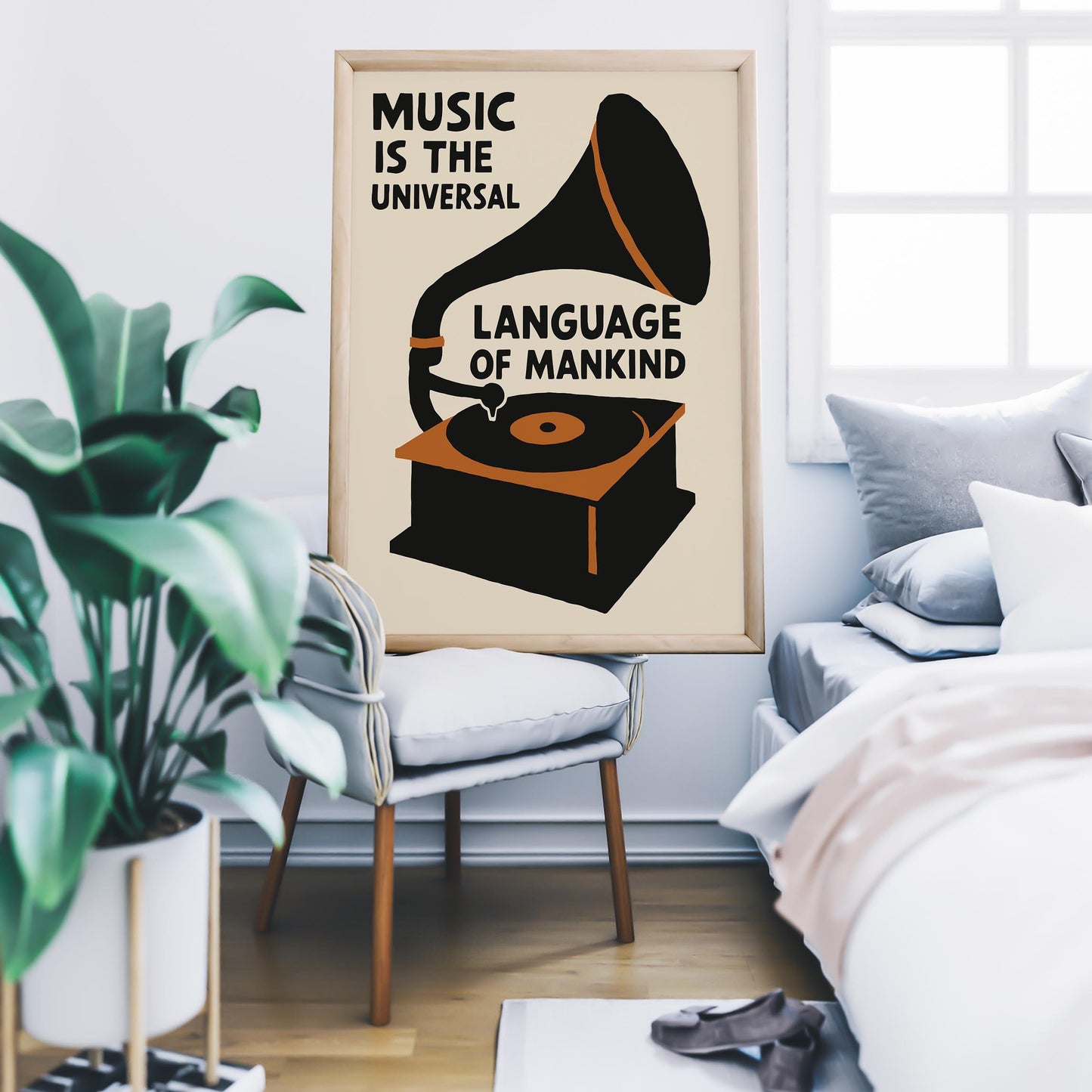 Vintage Gramophone Music Print