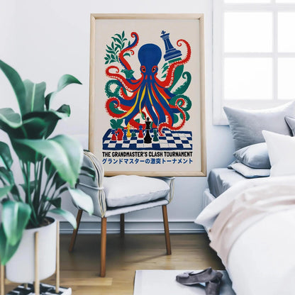 Japanese Chess Tournament Octopus Print