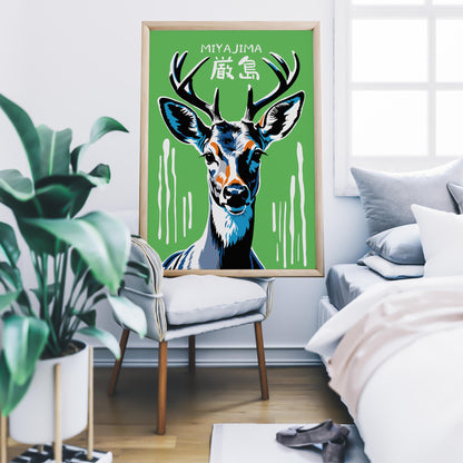 Miyajima Deer Art Print