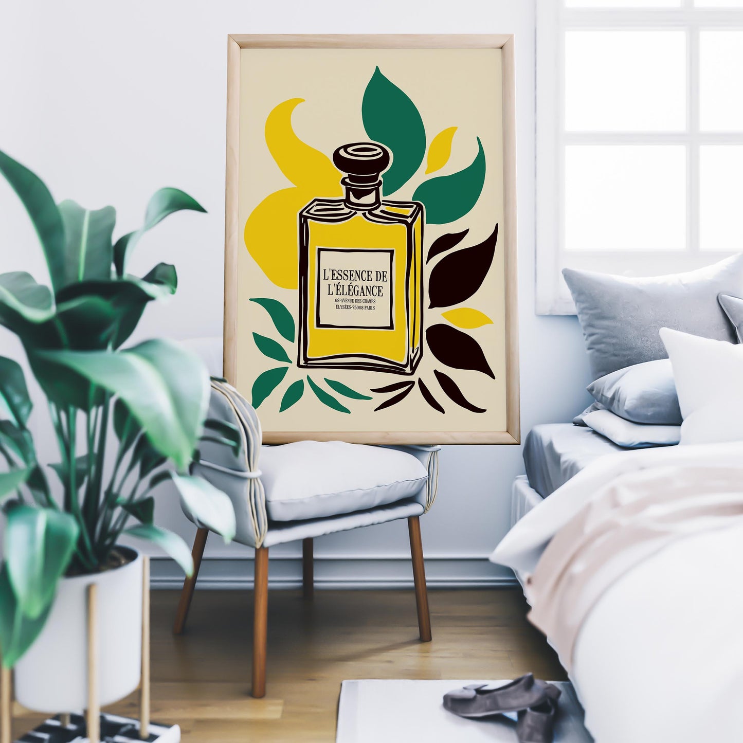 Botanical Perfume Bottle Poster Print