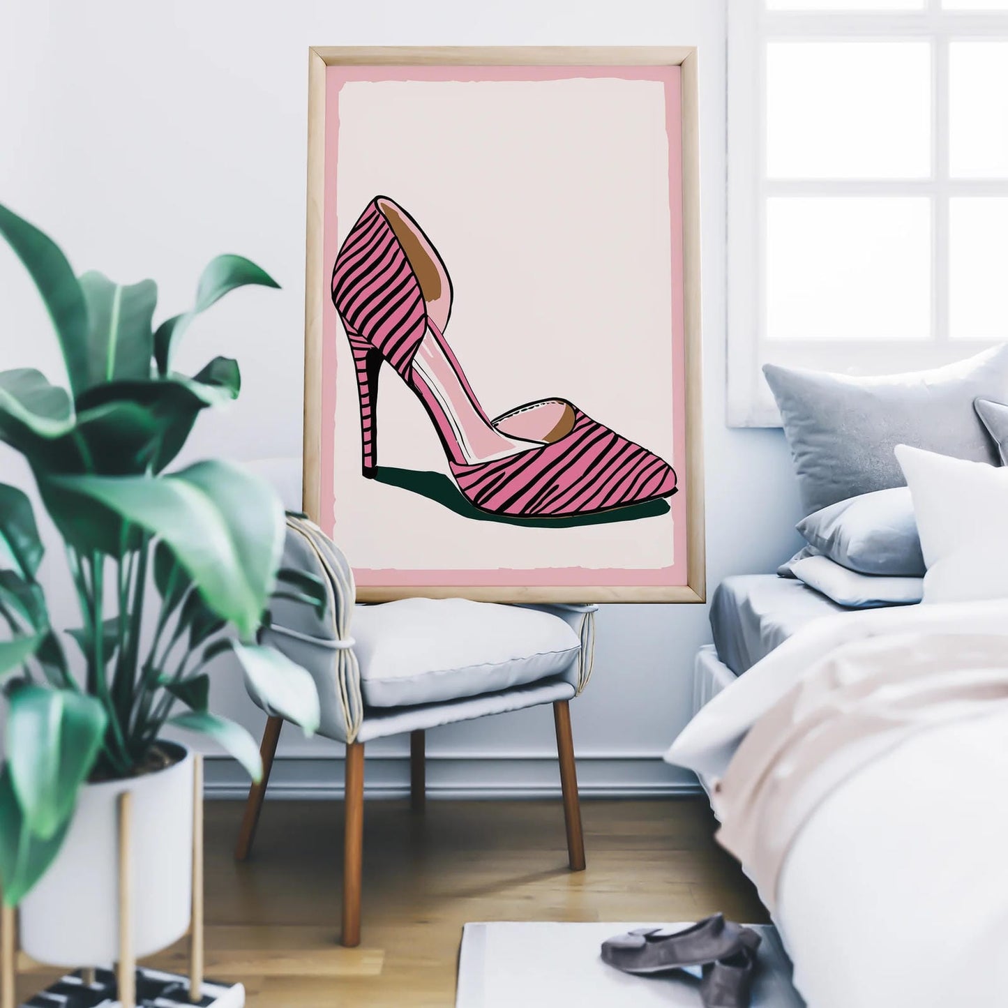 Zebra Heels Fashion Wall Art Print