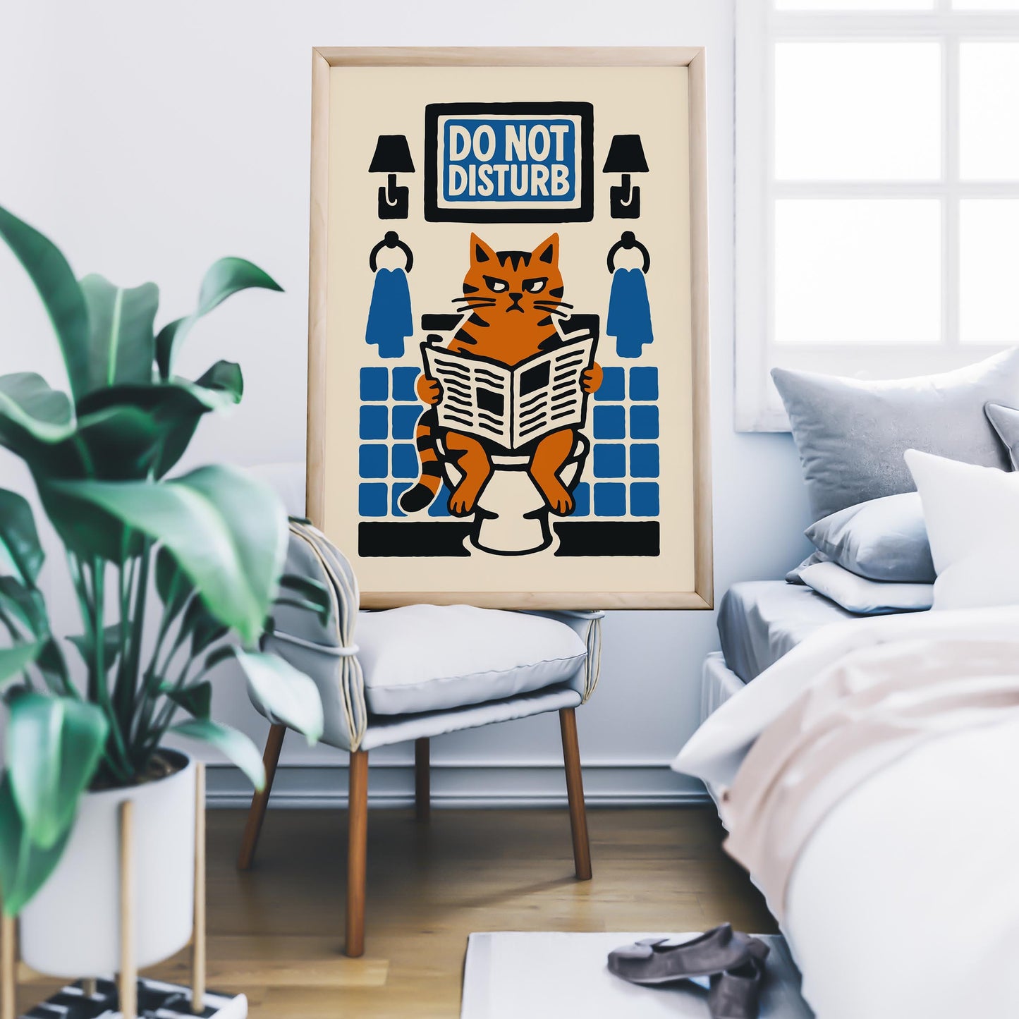 Bathroom Break Cat Poster