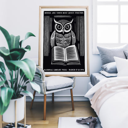 National Library Week Owl Poster