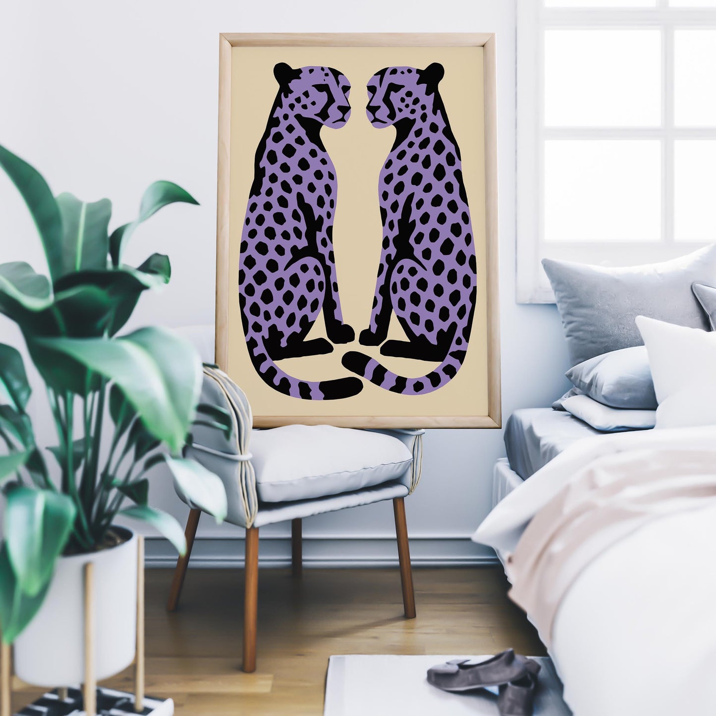 Purple Leopard Poster - Animal Wall Art Print