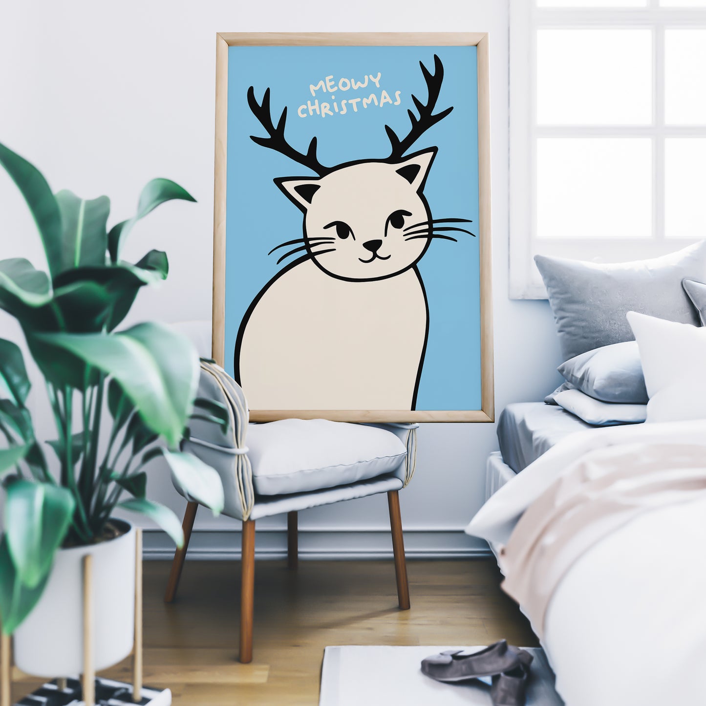 Meowy Christmas Cat Poster