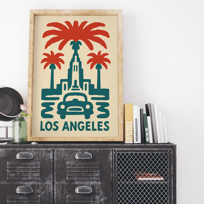 Los Angeles Palm Travel Poster