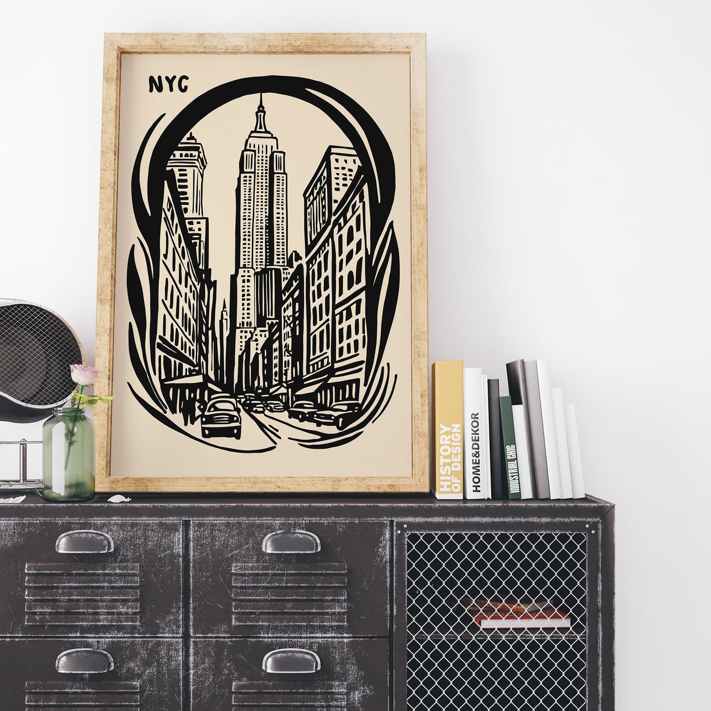 New York City Black Ink Poster